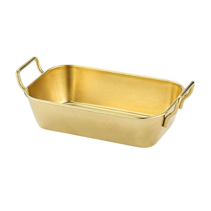 304 Stainless Steel With Double Ear Snack Tray Fried Chicken Chips Cold Dishes Candy Snacks Tray,...