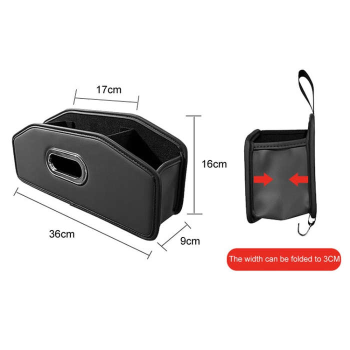 Auto Seatback Organizer Tissue Bag Car Rear Drainage Cup Holder(Black)