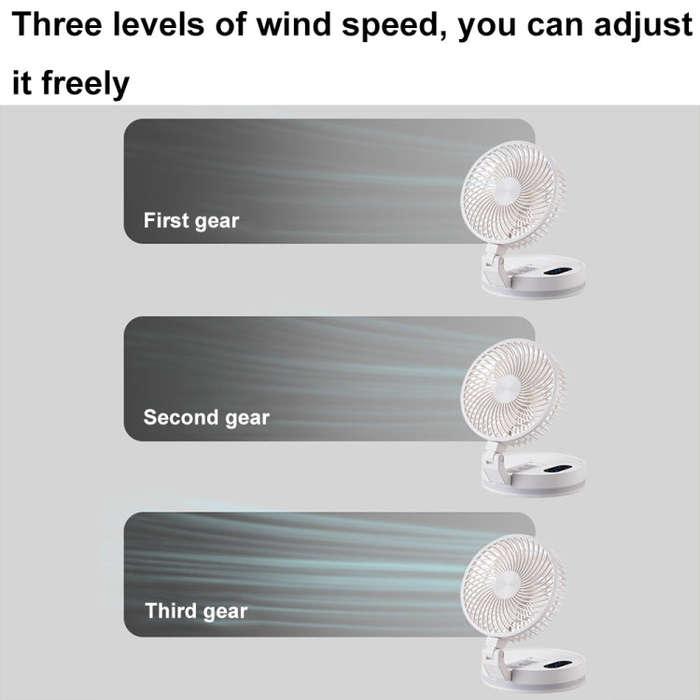 F200 Foldable Remote Control Wall-mounted Fan LED Light Desktop Rotating Fan, Color: Regular Model