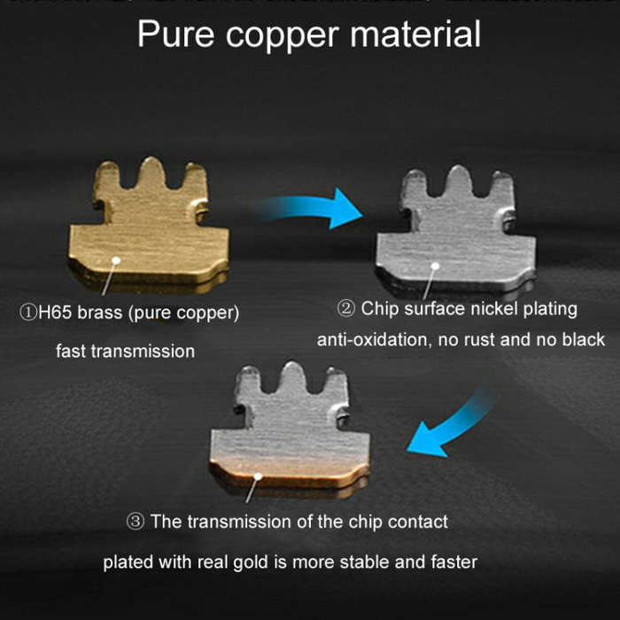 1000pcs /Pack 2-Pronged Gold-Plated 4P4C Telephone Crystal Heads 4 Core Handset RJ9 Cable Connector