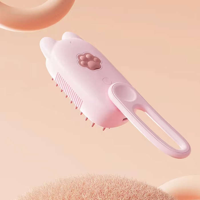 Pet Electrical Spray Massage Comb Hair Removal Cleaning Grooming Brush(Cat Rotating Handle Pink)