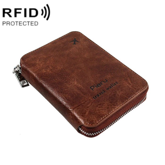 RFID Anti-theft Large Capacity Zipper Passport Bag Multifunctional Travel Document Storage Bag(Co...