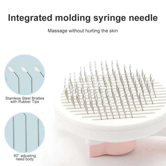 Pet Self-cleaning De-fluffing Needle Comb For Cats Cleaning Grooming Hair Removal Comb(Blue)