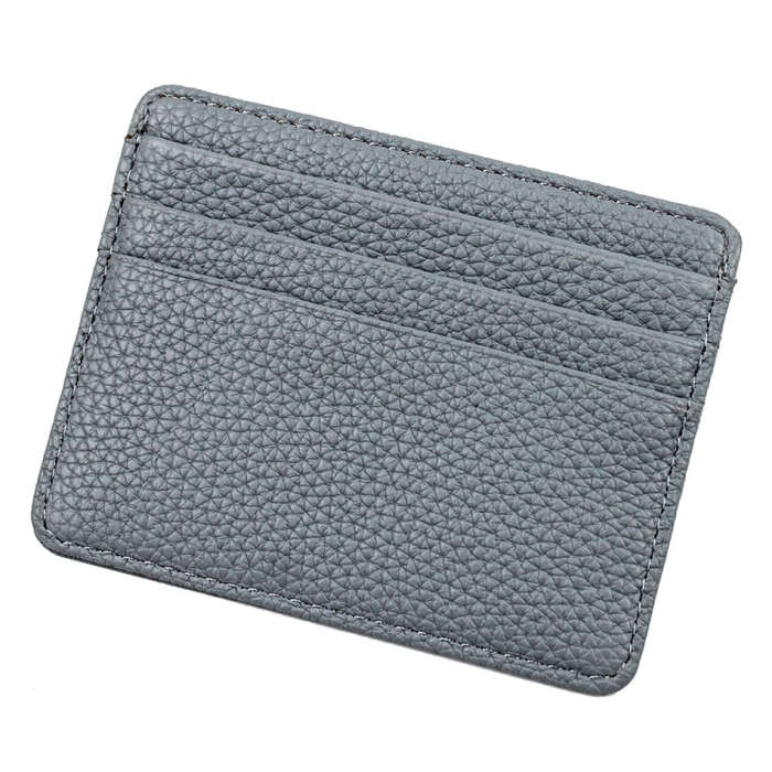 Lychee Pattern Multi-Card Slot Mini Card Holder Ultra-thin Coin Purse(Blue)