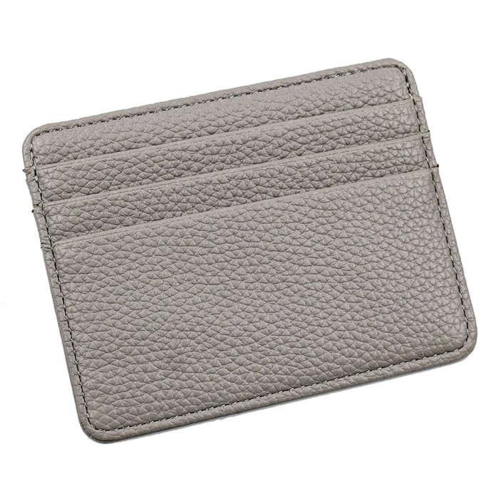 Lychee Pattern Multi-Card Slot Mini Card Holder Ultra-thin Coin Purse(Beige)