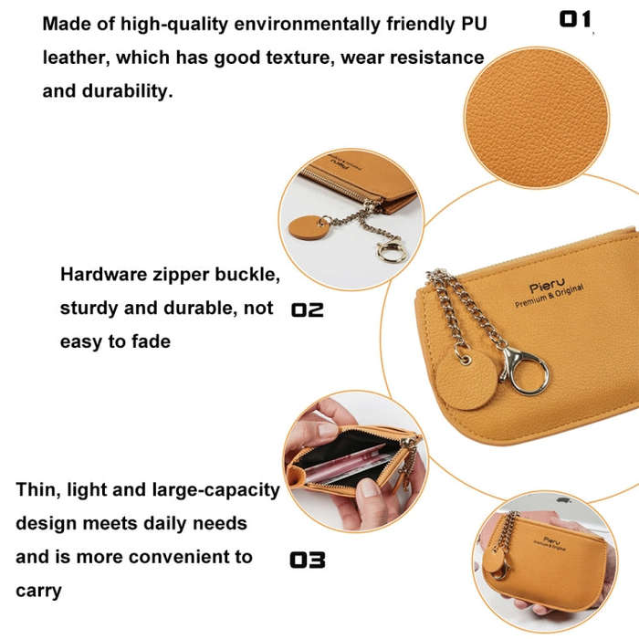 Leisure Ultra-thin Ladies Coin Purse Zippered Mini Wallet(Pink)