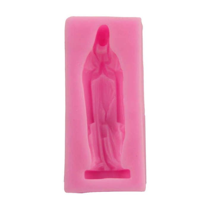 Virgin Mary Fondant Silicone Cake Molds DIY Chocolate Clay Mold Pastry Baking Tool(Pink)
