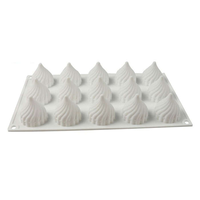 GT-9 15 Cavity Swirl Mousse Cake Mold Chocolate Baking French Dessert Onion Shape Silicone Mold