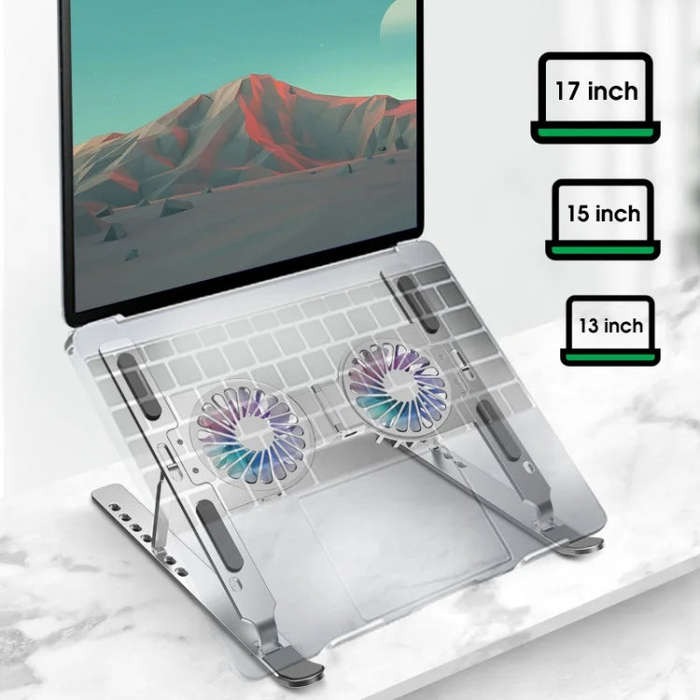 C9 Pro RGB Ambient Light Foldable Fan Cooling Laptop Aluminum Alloy Heightening Stand, Color: Pink