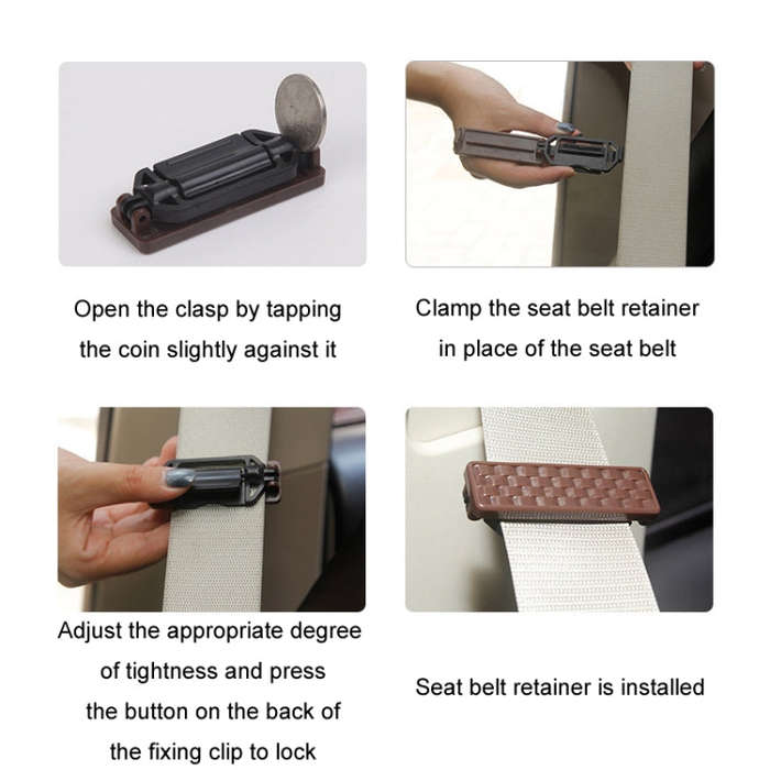 Car Safety Belt Limiter Buckle Anti-Strangle Clip(Black)