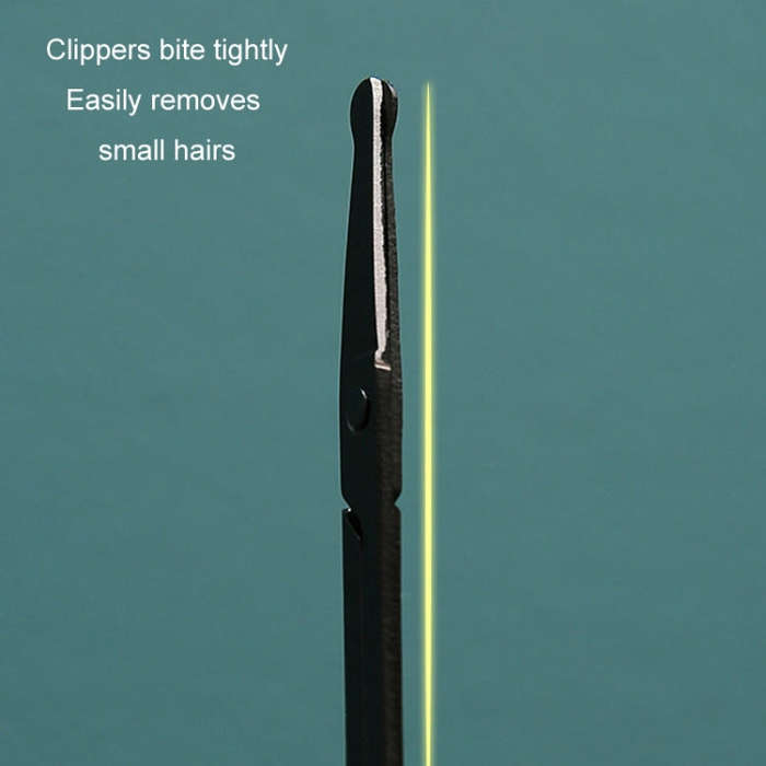 Men Nose Hair Scissor Round Tip Nose Hair Trimmer Manual Trimming Scissor, Color: Deep Black