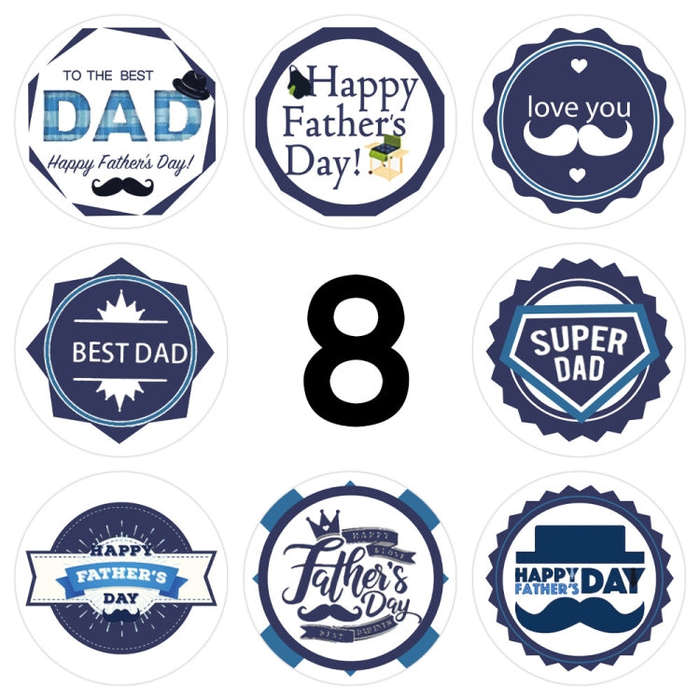 1.5 Inch  500pcs /Roll Happy Fathers Day Stickers For Box And Gifts Wrapping Decoration(Style Three)