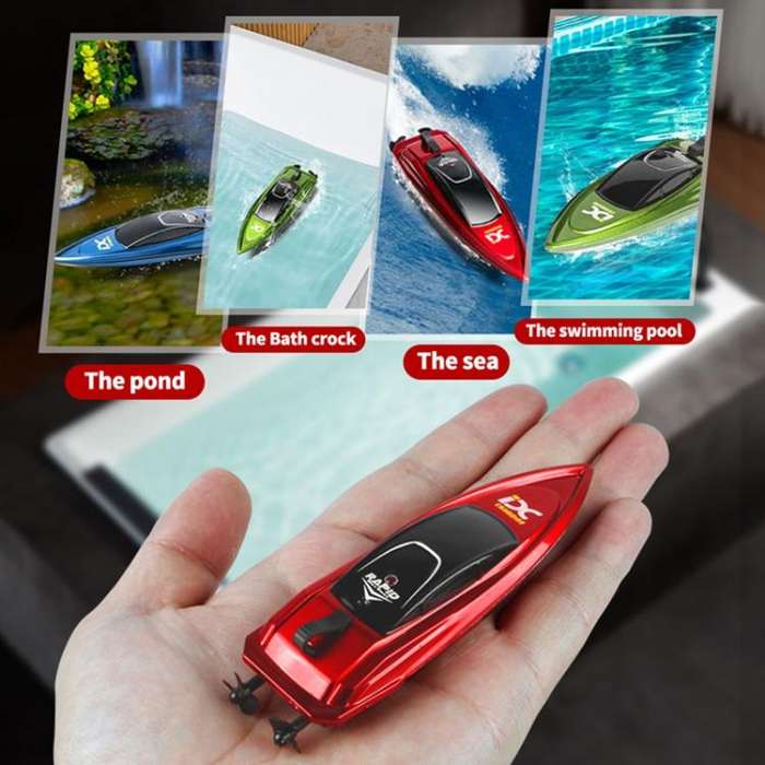 Children 2.4G Mini Remote Control Boat Summer Water Play Electrical Submarine Boys Toys(Red)