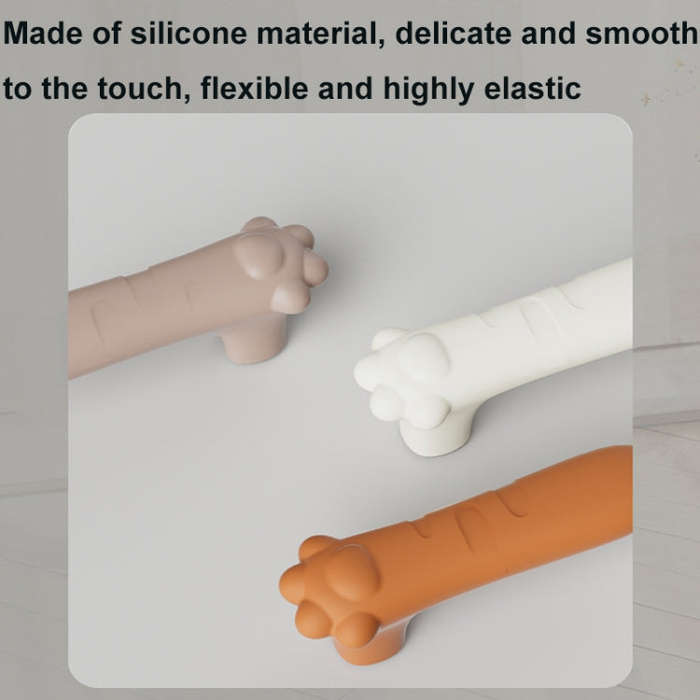 Silicone Door Handle Protector Children Anti-collision Door Pads, Spec: Cat Claw-Wood Color