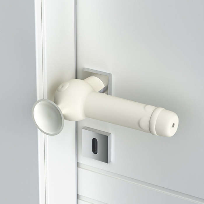 Suction Cup Silicone Door Handle Protective Cover Anti-collision Door Cushion(White)