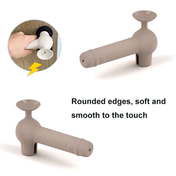 Suction Cup Silicone Door Handle Protective Cover Anti-collision Door Cushion(White)