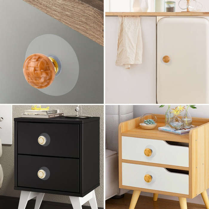 Hole-free Wardrobe Handles Drawer Glass Door Adhesive Household Round Handle, Spec: K
