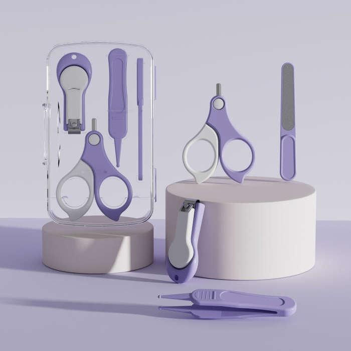 4-in-1 Baby Nail Clipper Set Travel Portable Baby Care Kit(Purple)