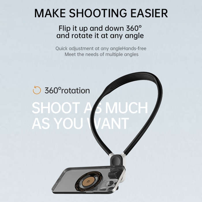 Magnetic Hanging Neck Holder For Mobile Phones/Action Cameras(Black)