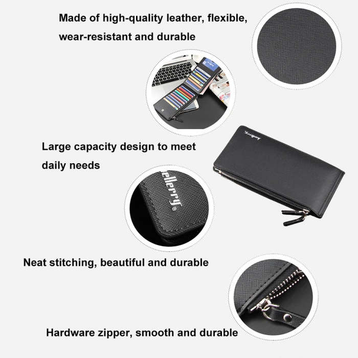 Baellerry CA013 Casual Multi-card Slot Long Wallet Multifunctional Ultra-thin Card Holder(Coffee)