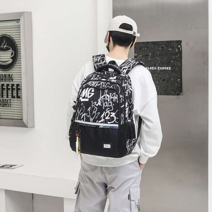 For Teens Boys Travel Laptop Backpack School Bag Casual Book Bag, Style: Blue Camouflage