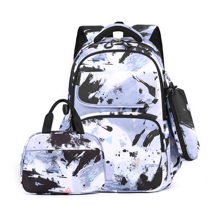 3 In 1 Kids School Backpack Small Student Book Bag with Lunch Bag  Pencil Case(Black)