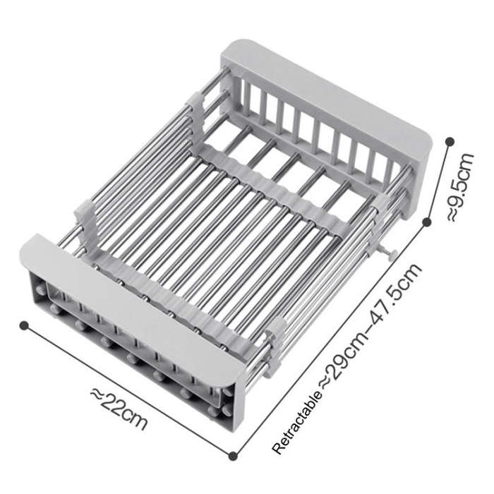 Kitchen Drainage Rack Stainless Steel Retractable Sink Shelf Flatware Storage Organizer, Specific...