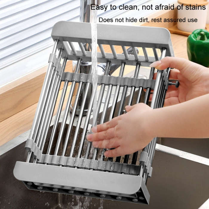 Kitchen Drainage Rack Stainless Steel Retractable Sink Shelf Flatware Storage Organizer, Specific...