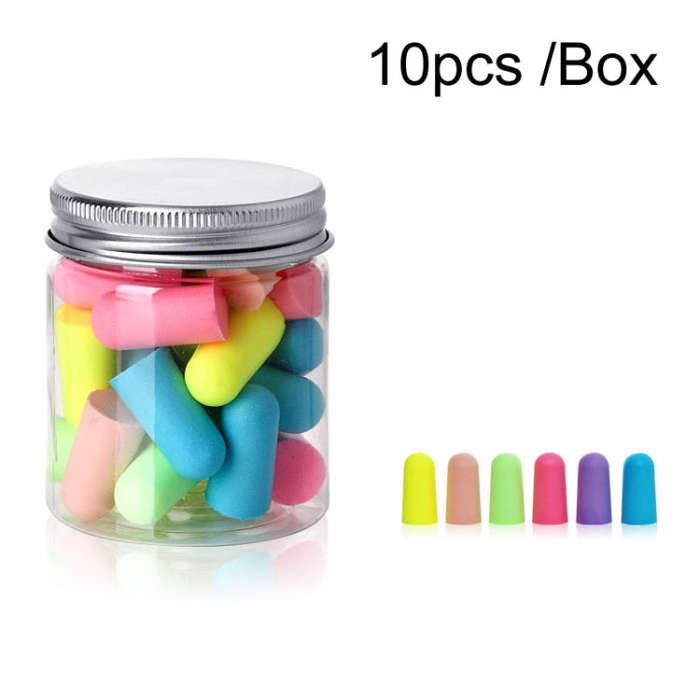 10pcs /Box Memory Foam Earplugs Student Dormitory Sleeping Noise Reduction Soundproof Earplugs(Mi...