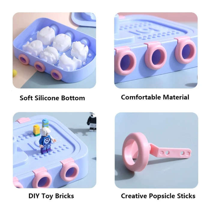 Boat Shape Cartoon Silicone Ice Mold DIY Ice Cream Popsicle Molds(Pink)