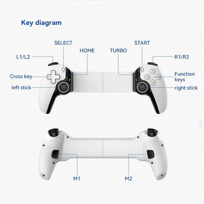 D9 Wireless Phone Stretching Game Controller For Switch / PS3 / PS4(White)