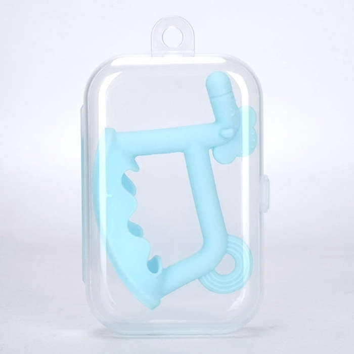 Silicone Baby Teether Anti-Eating Hand Bracelets Baby Teething Stick Toy, Color: Pony+Box Blue