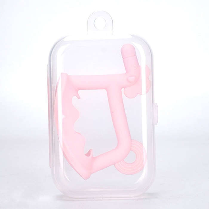 Silicone Baby Teether Anti-Eating Hand Bracelets Baby Teething Stick Toy, Color: Pony+Box Pink