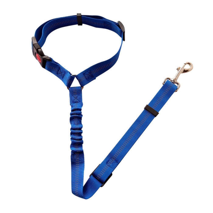 Dog Vehicle Seat Belt Rope Elastic Cushioned Towing Leash, Width: 2.5cm(Blue)