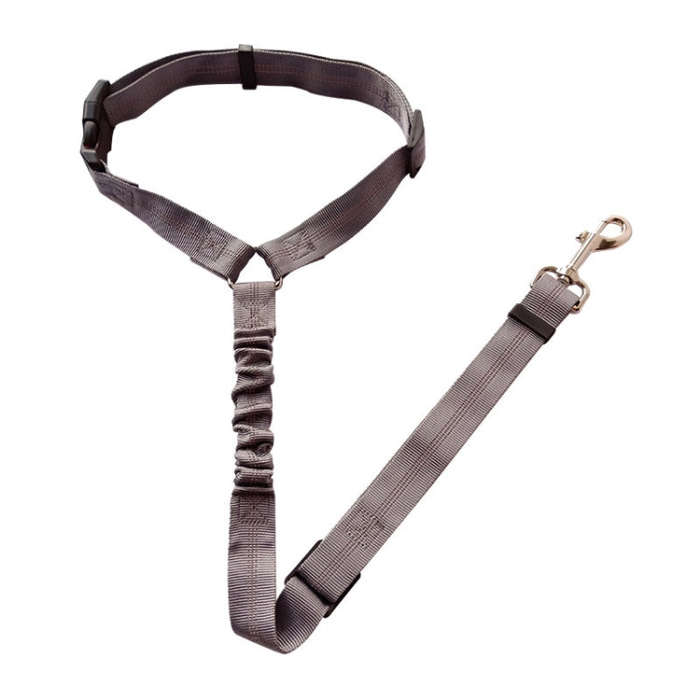 Dog Vehicle Seat Belt Rope Elastic Cushioned Towing Leash, Width: 2.5cm(Gray)
