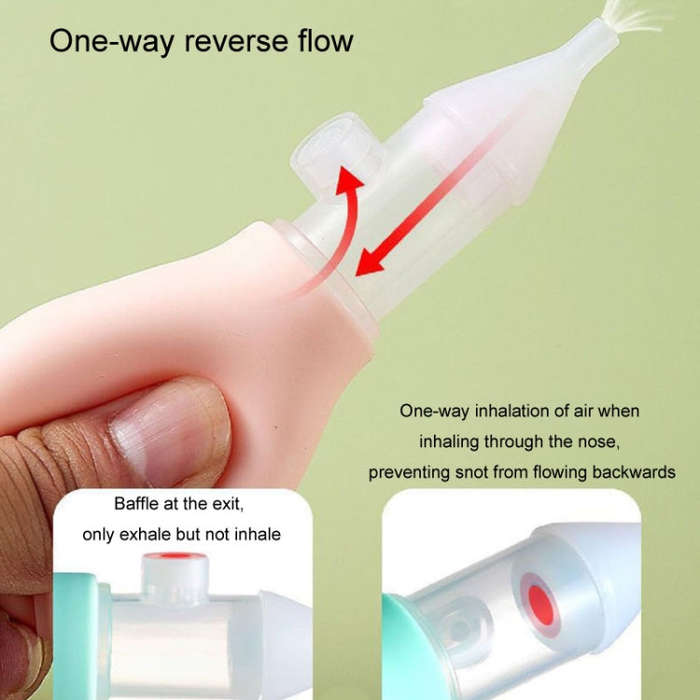 Baby Nasal Aspirator Anti-Reflux Air Pump Nasal Booger Cleaning Tool(Light Pink)