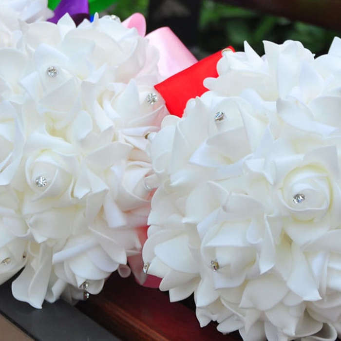 Wedding Bridal Hand Bouquet Simulation Flower Bouquet Wedding Supplies(Sapphire Blue)