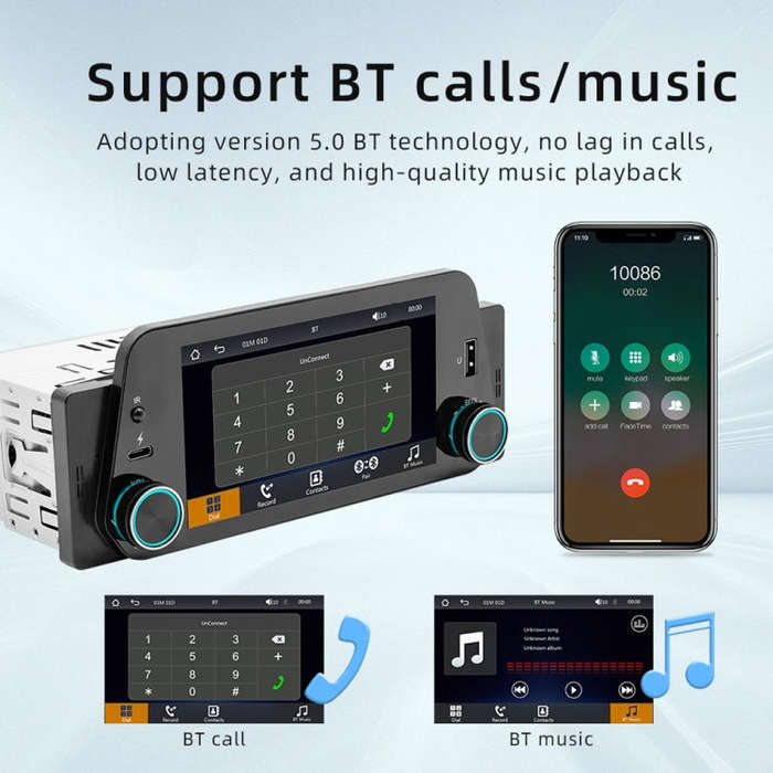5-Inch Wireless MP5 Car Universal Bluetooth Hands-Free Radio