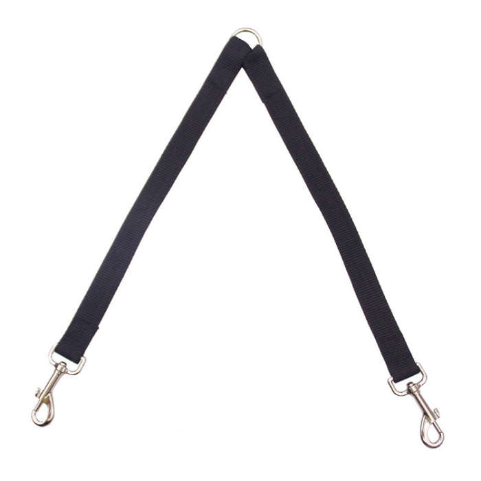 Large Pet Dual-Headed Tow Leash One Tow Two Hook And Loop Fastener(Black)