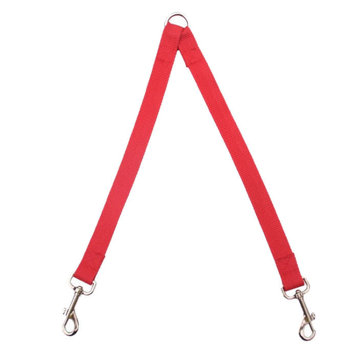 Large Pet Dual-Headed Tow Leash One Tow Two Hook And Loop Fastener(Red)