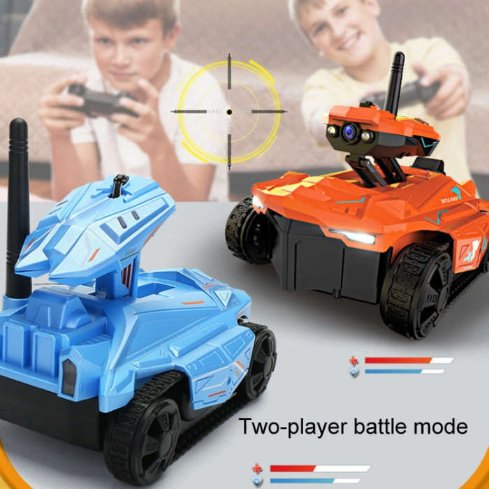 Tank Car Toys 720P HD Camera RC Car With Real-time Surveillance With Remote Controller(Blue)