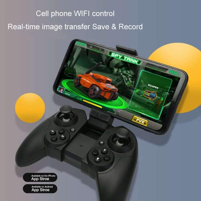 Tank Car Toys 720P HD Camera RC Car With Real-time Surveillance With Remote Controller(Blue)