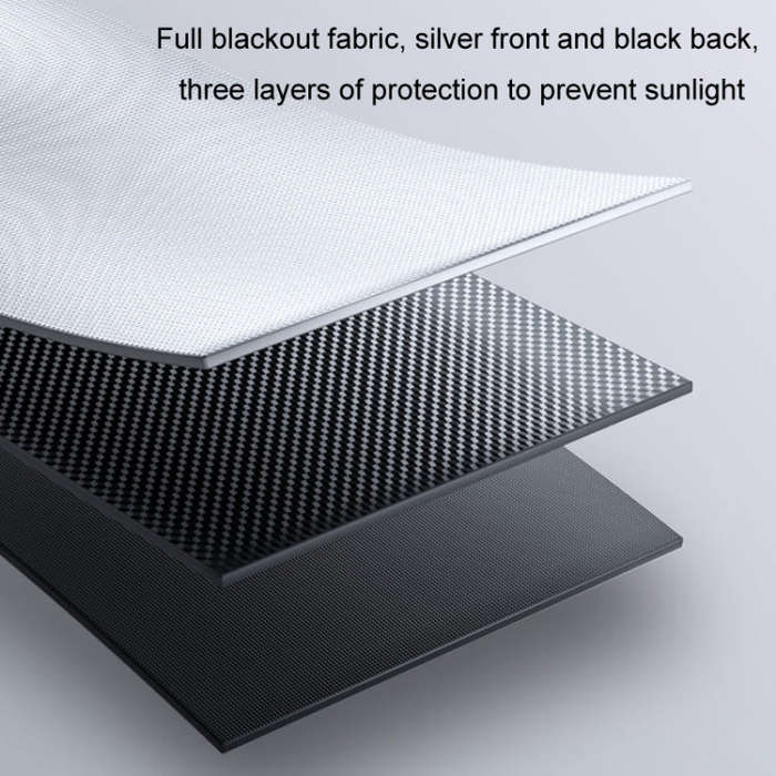 40x60cm Car Summer No-punch Retractable Titanium Silver Sunshade Curtain