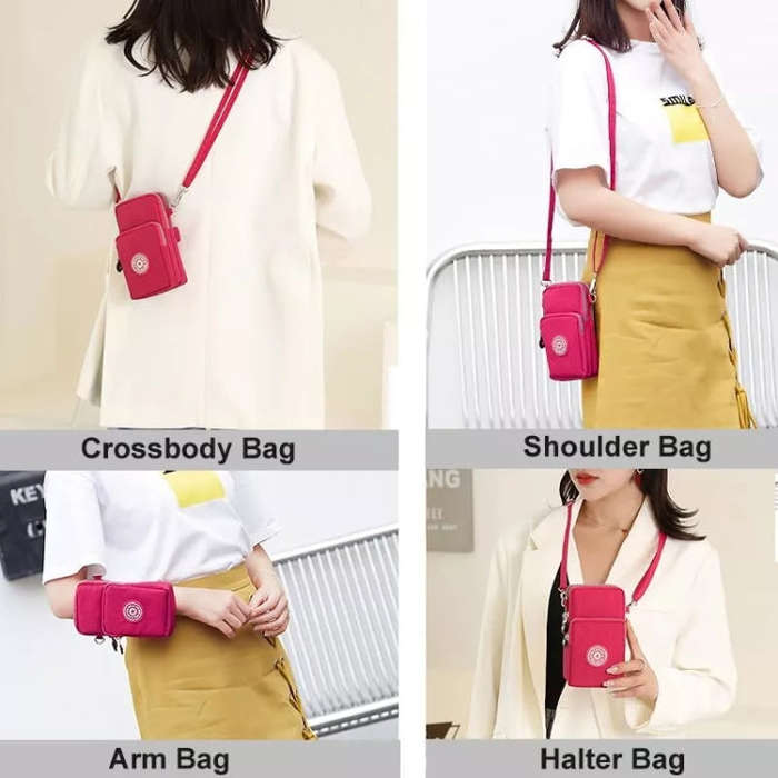 Crossbody Mobile Phone Bag Vertical Coin Purse with Armband for Women(Dark Blue Monkey)