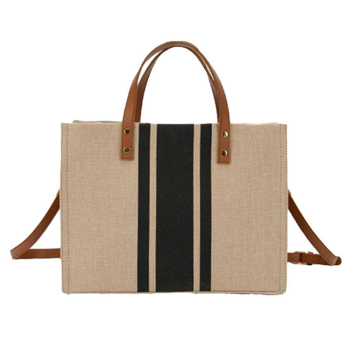 Women Handbag Briefcase Large Capacity Canvas Crossbody Bag, Color: Zipper Model Navy