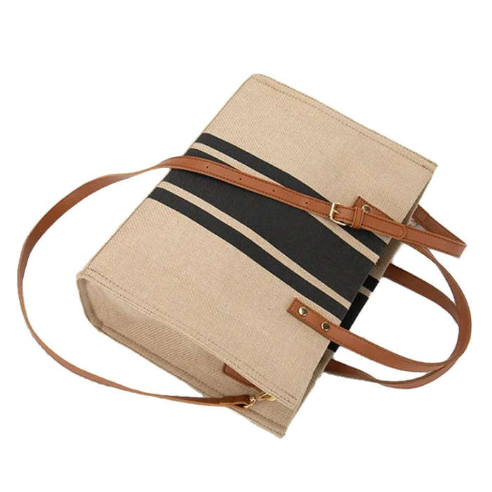 Women Handbag Briefcase Large Capacity Canvas Crossbody Bag, Color: Zipper Model Navy