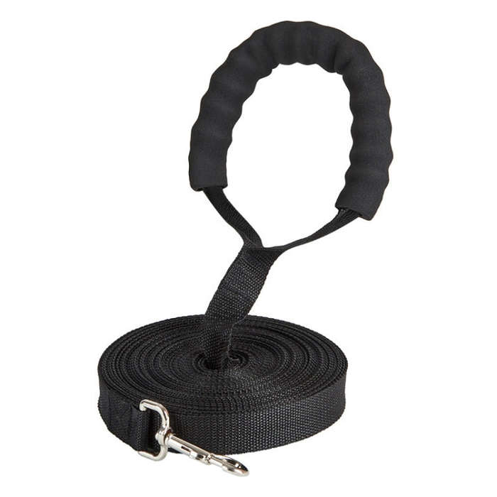 2.5cm x 15m Pet Tracking Dog Collar Leash Dog Training Lengthened Traction Leash(Black)