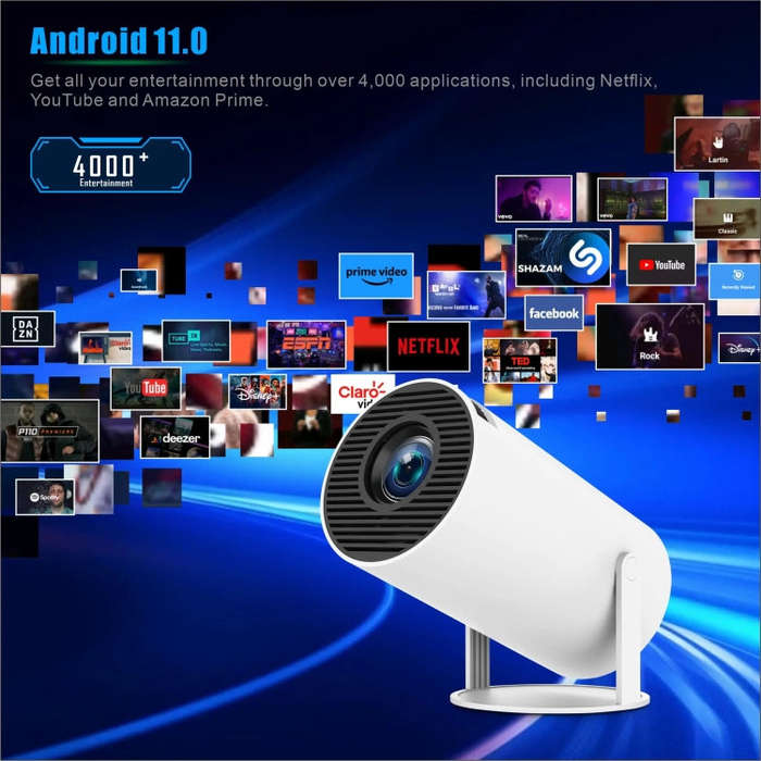 HY300 PRO Smart Projector Android 11.0 System 160 Lumen Portable Projector(US Plug)