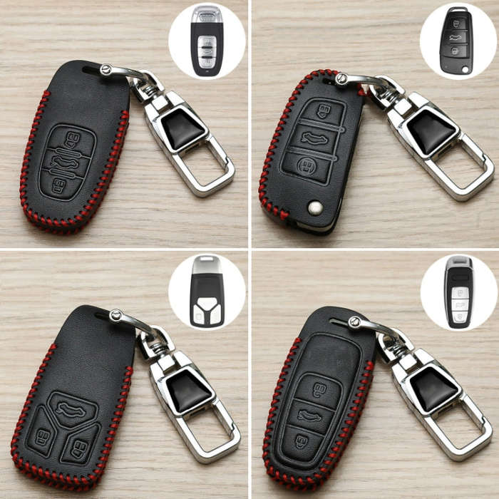 For Audi D Car Folding Key Cover Multifunctional Keychain Anti-lost Number Plate