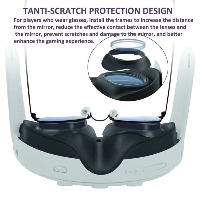 For Quest 3 VR Glasses Lens Protector Frame to Prevent Your Glasses from Scratching VR Lenses